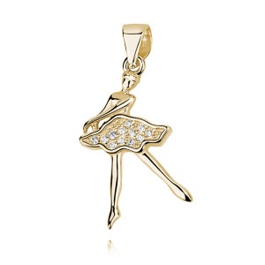 Pandantiv argint placat cu aur galben balerina cu pietre DiAmanti Z1040CG_W-DIA (Argint 925‰ 1 g.)